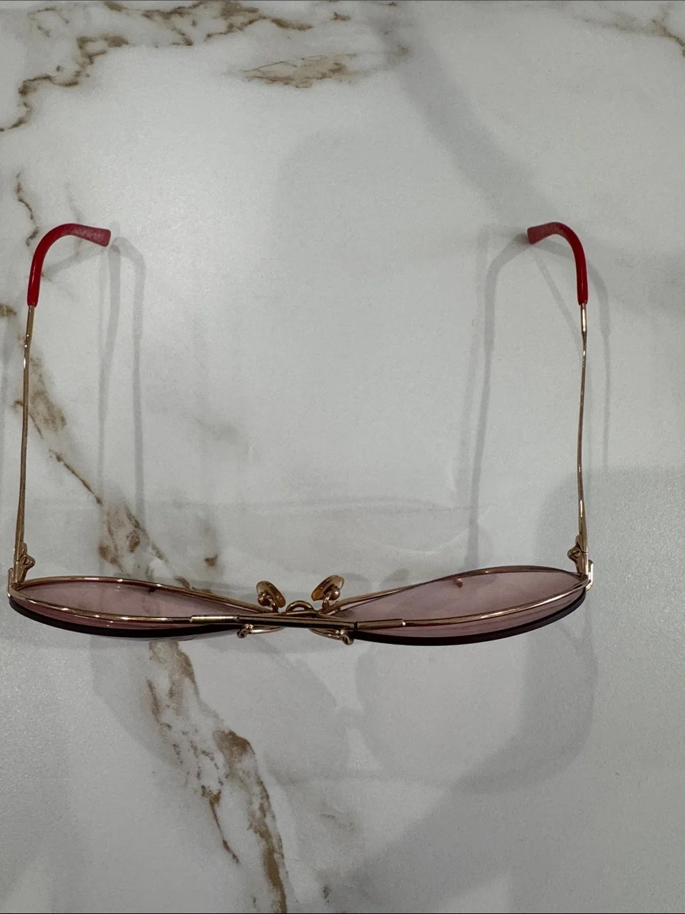 Porsche Design Red and Gold Aviator Sunglasses - Picture 9 of 13